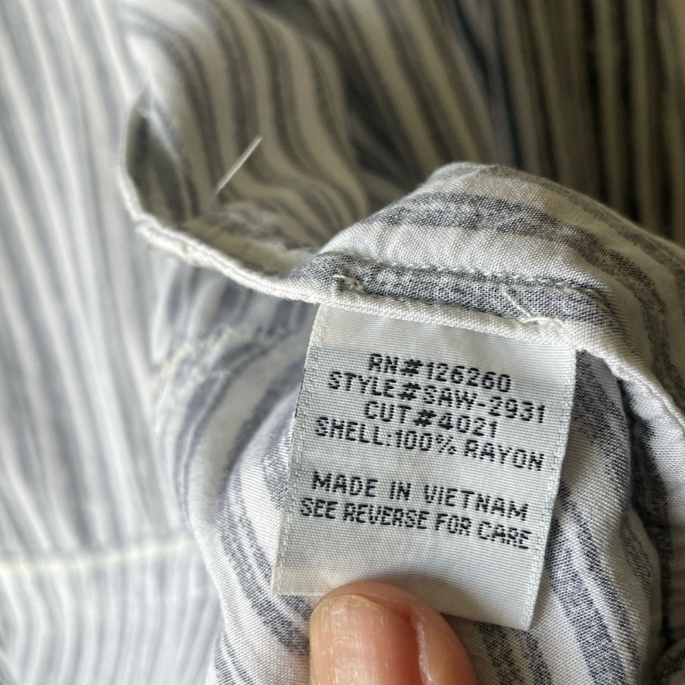 Velvet Heart Black and White Striped Button Down Shirt - Picture 4 of 9